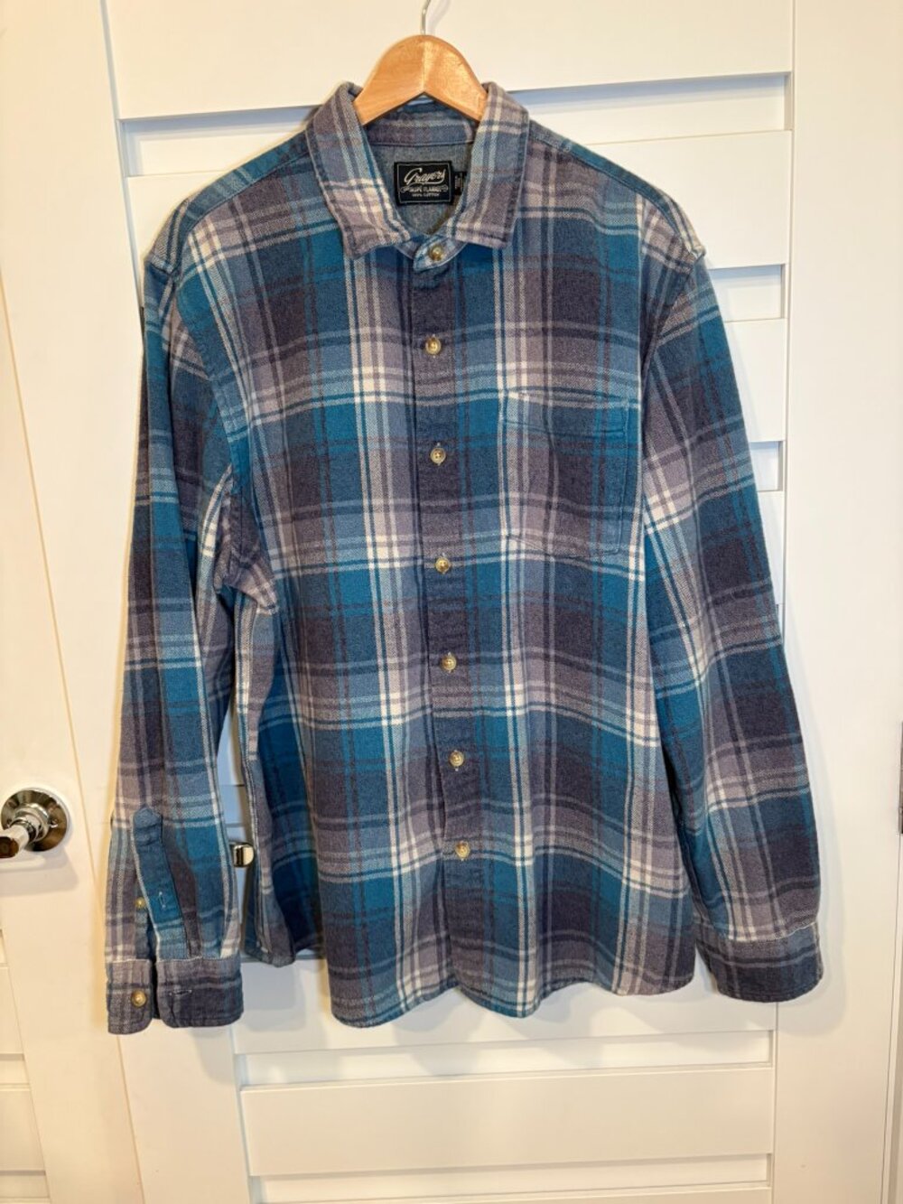 Grayers Jaspe Grunge Kurt Cobain Flannel Shirt Men's XL Blue Gray Plaid 90s - Picture 4 of 9